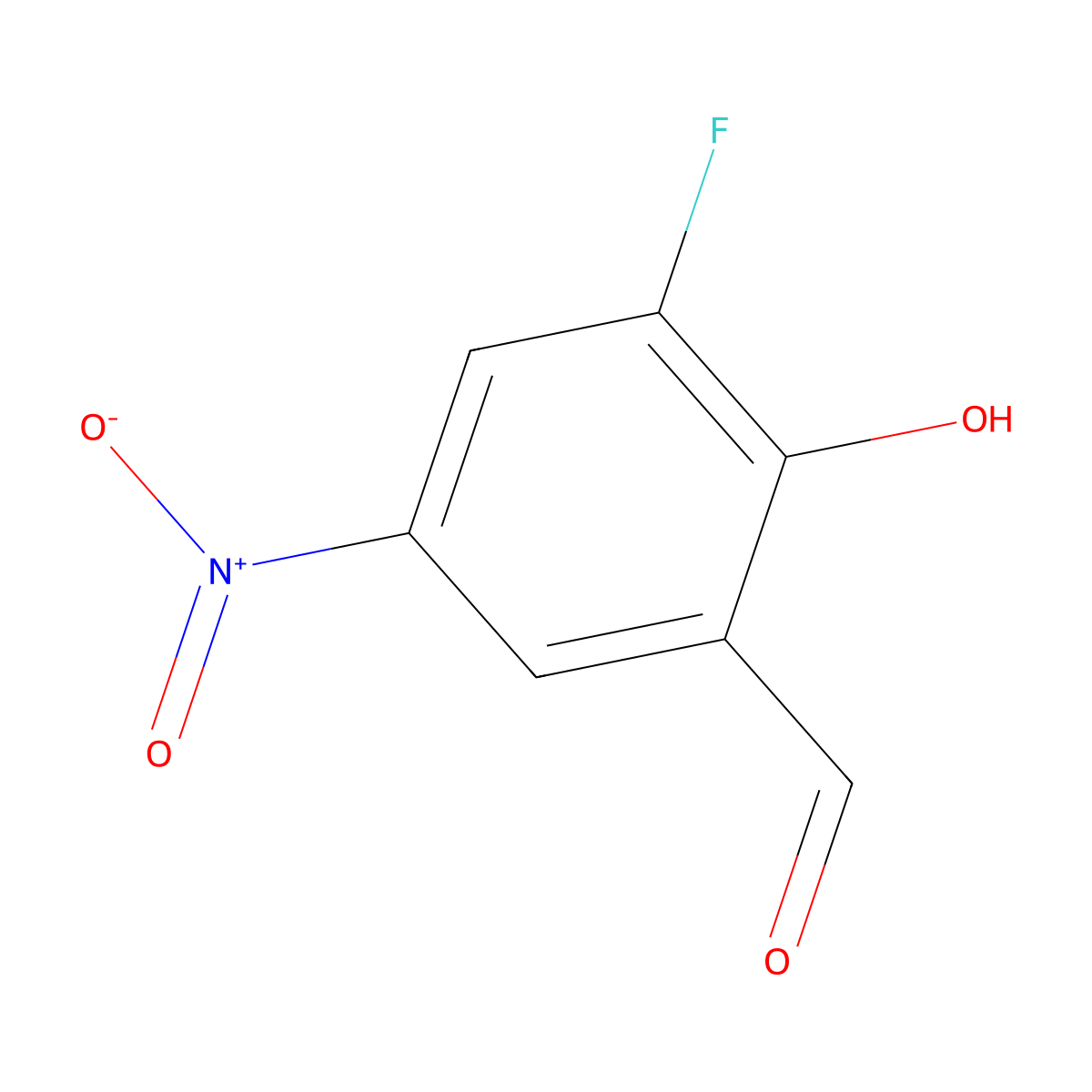 3-Fluoro-2-hydroxy-5-nitrobenzaldehyde molecular structure, CAS 2923-99-1
