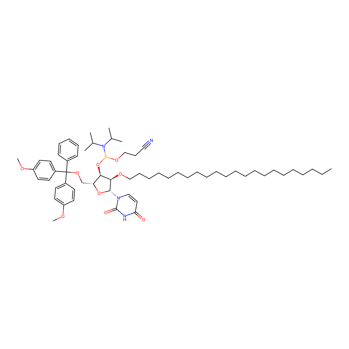 DMTr-2'-O-C22-rU-3'-CE-Phosphoramidite molecular structure, CAS 2923115-86-8