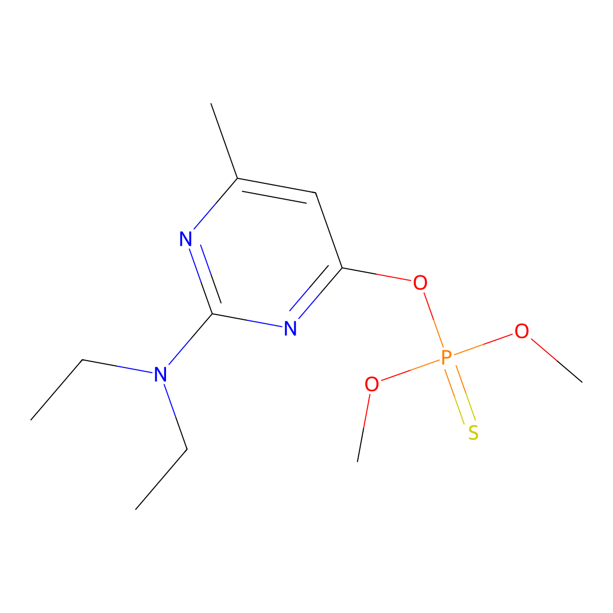 Pirimiphos-methyl molecular structure, CAS 29232-93-7