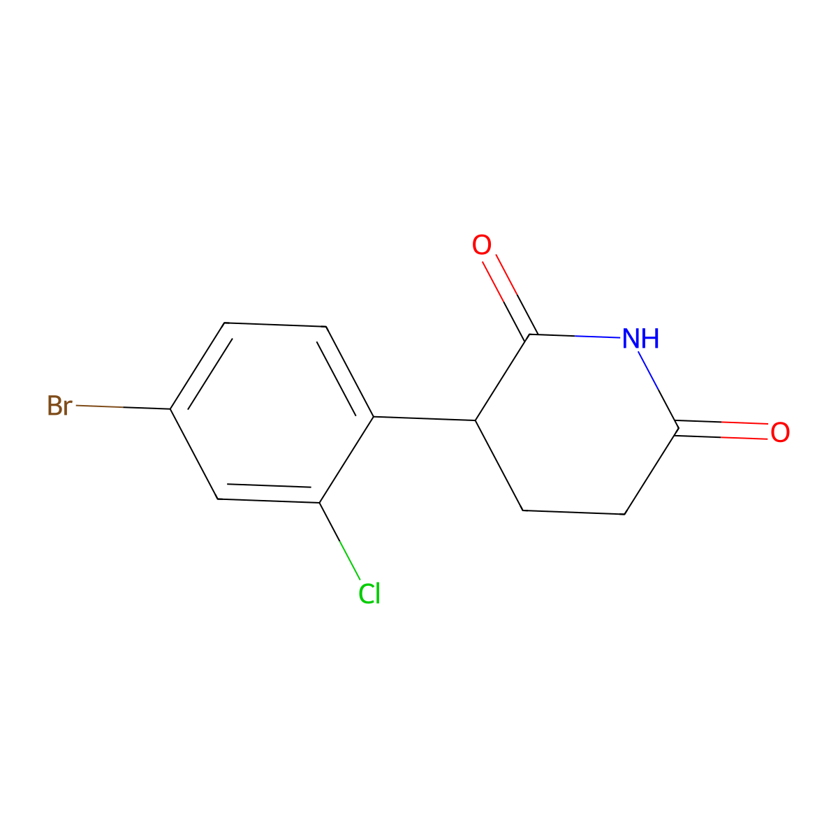 3-(4-Bromo-2-chlorophenyl)piperidine-2,6-dione molecular structure, CAS 2923549-60-2