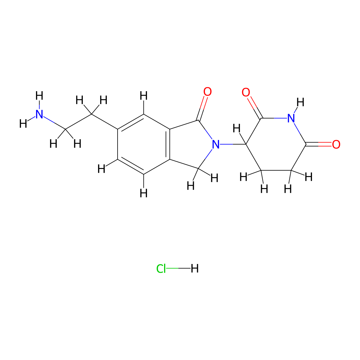 3-[6-(2-Aminoethyl)-1-oxoisoindolin-2-yl]piperidine-2,6-dione Hydrochloride molecular structure, CAS 2923574-87-0