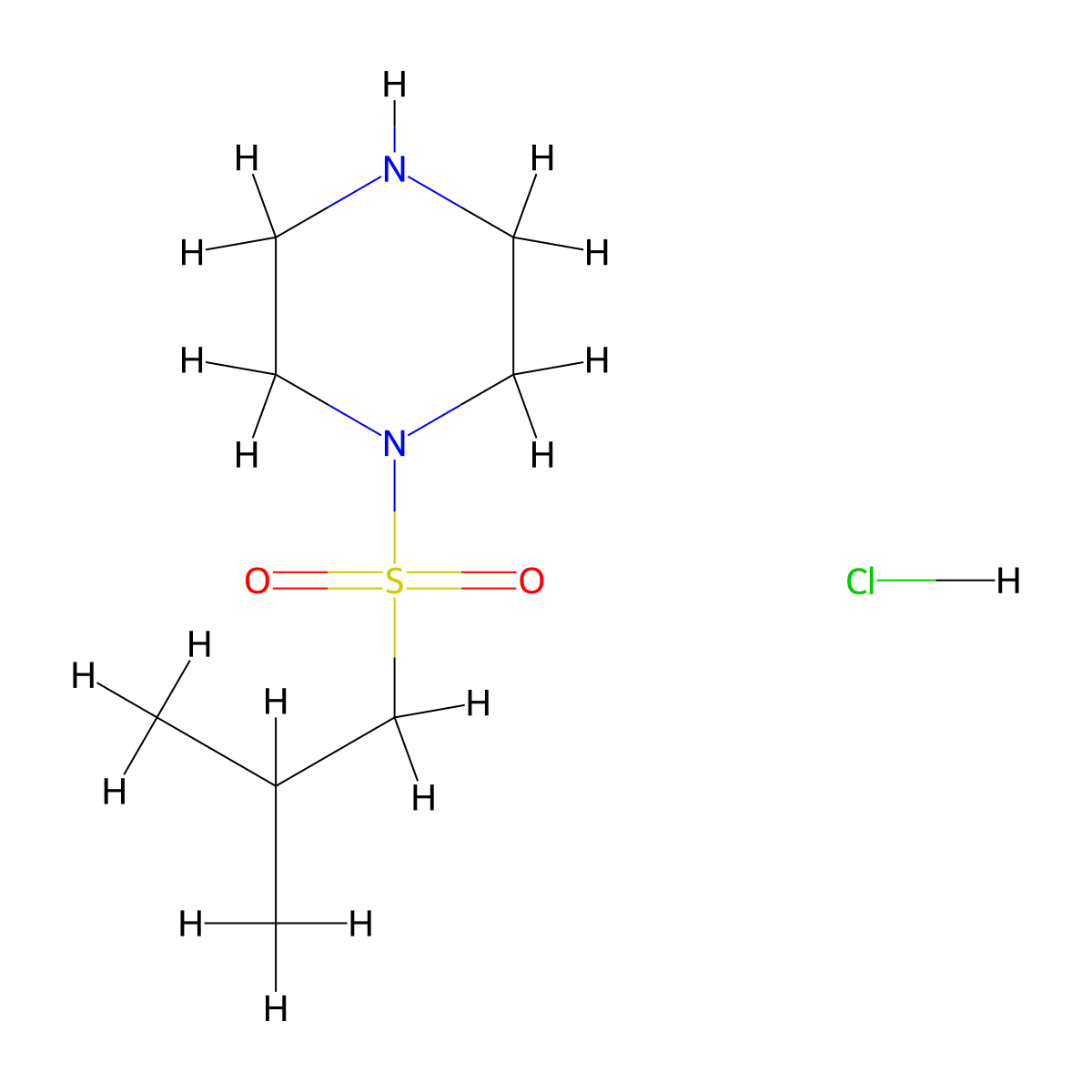 1-(2-Methylpropanesulfonyl)piperazine hydrochloride molecular structure, CAS 2923676-44-0