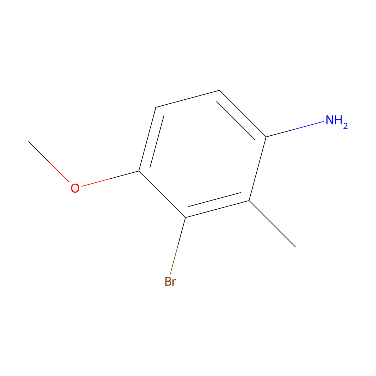 3-Bromo-4-methoxy-2-methylaniline molecular structure, CAS 29237-10-3