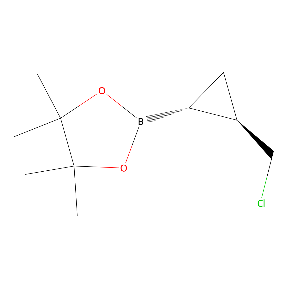 2-[(1R,2R)-2-(chloromethyl)cyclopropyl]-4,4,5,5-tetramethyl-1,3,2-dioxaborolane molecular structure, CAS 2923733-55-3