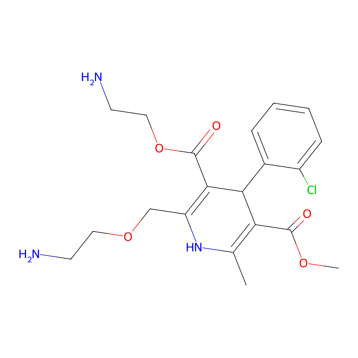 3-Desethyl-3-(2-aminoethyl) aminoethoxy Amlodipine molecular structure, CAS 2923811-73-6