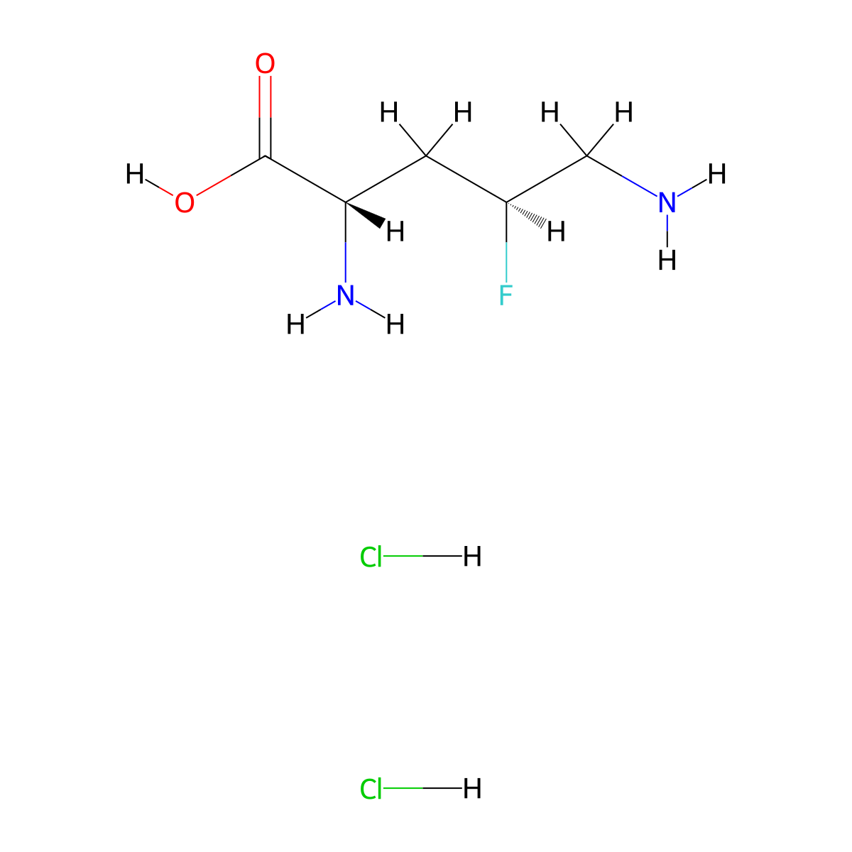 (2S,4S)-2,5-diamino-4-fluoropentanoic acid dihydrochloride molecular structure, CAS 2923834-29-9