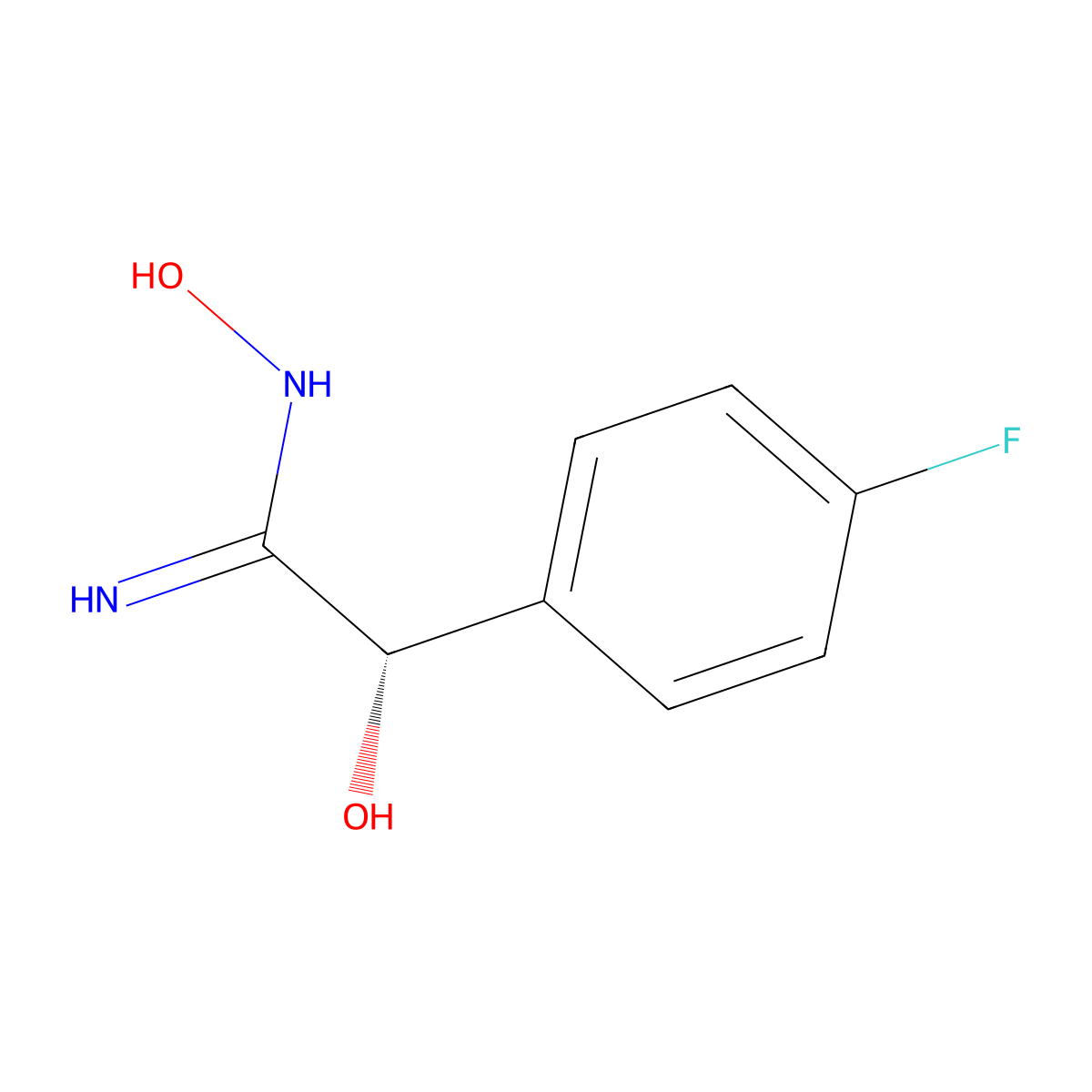 (2S)-2-(4-fluorophenyl)-N,2-dihydroxyethanimidamide molecular structure, CAS 2923834-46-0