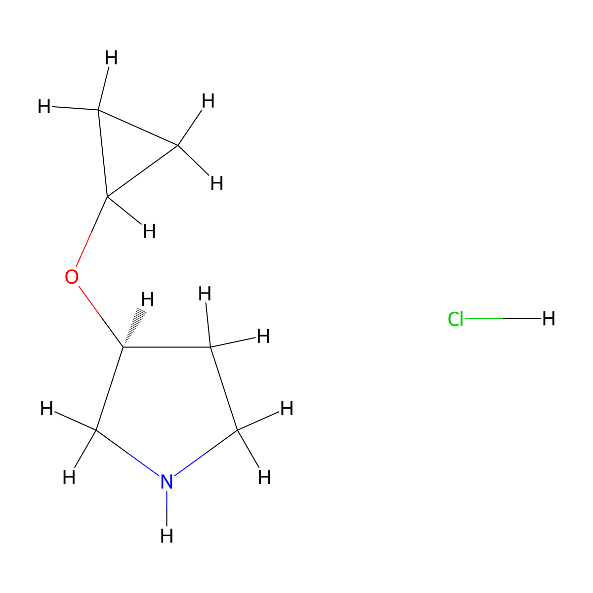 (S)-3-Cyclopropoxypyrrolidine hydrochloride molecular structure, CAS 2923834-49-3