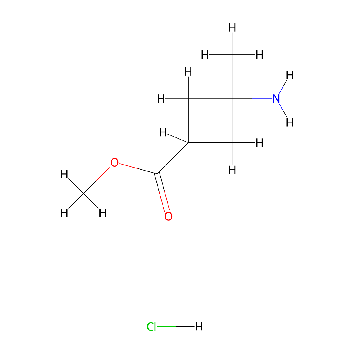 Methyl (1r,3s)-3-amino-3-methylcyclobutane-1-carboxylate hydrochloride molecular structure, CAS 2923834-65-3