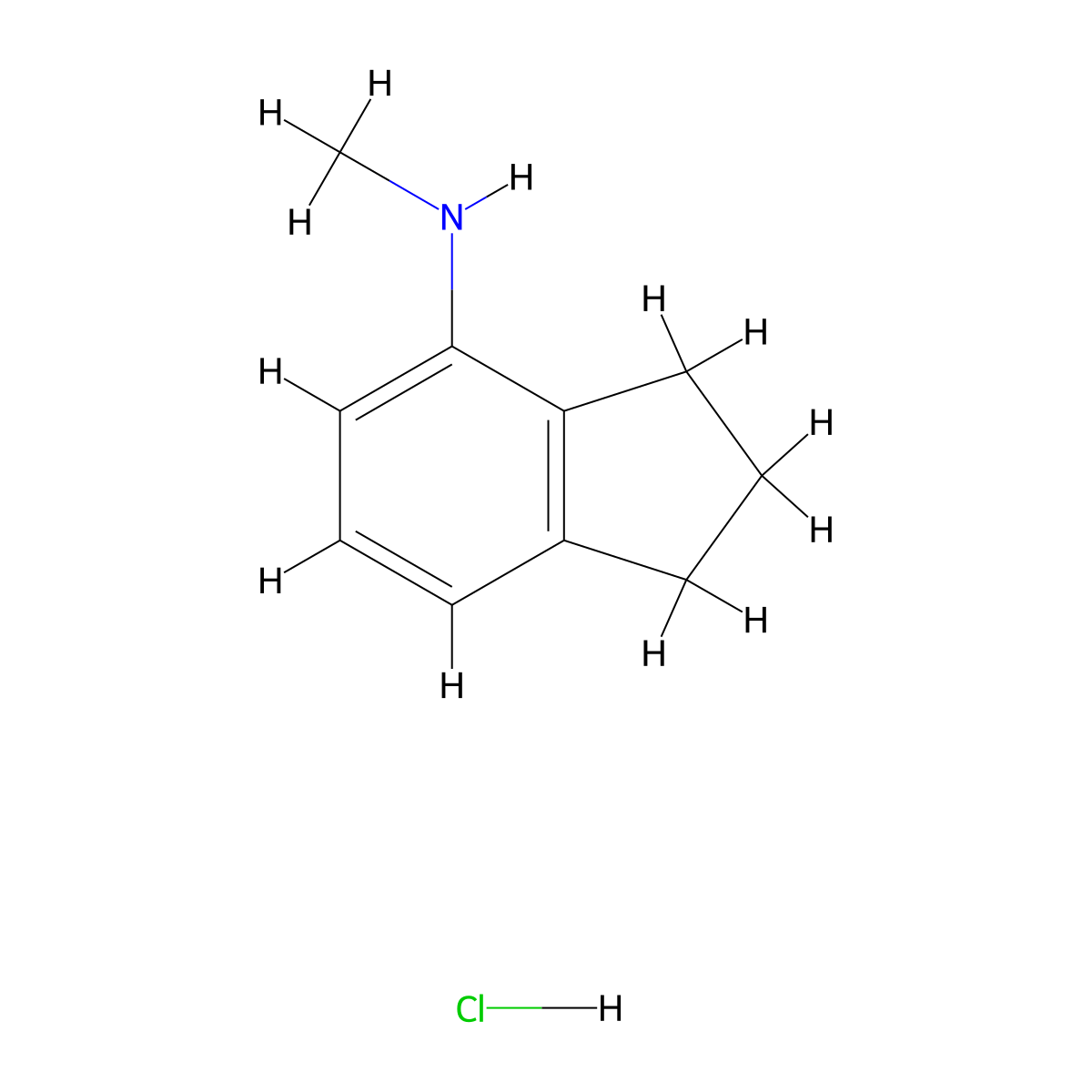 N-methyl-2,3-dihydro-1H-inden-4-aminehydrochloride molecular structure, CAS 2923839-64-7