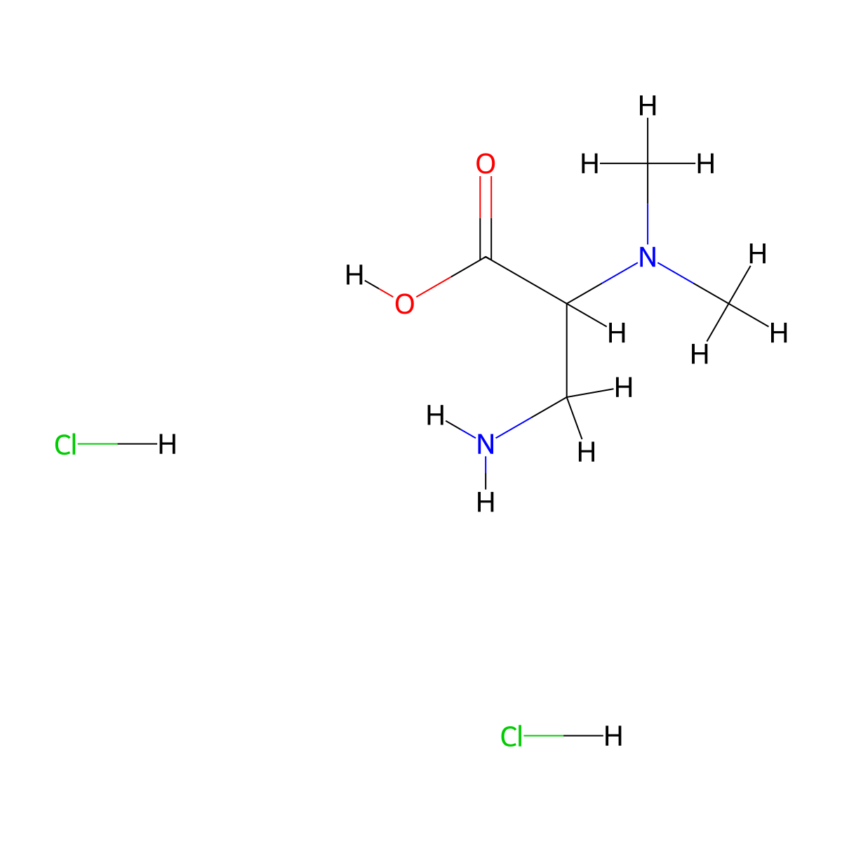 3-Amino-2-(dimethylamino)propanoic acid dihydrochloride molecular structure, CAS 2923839-69-2