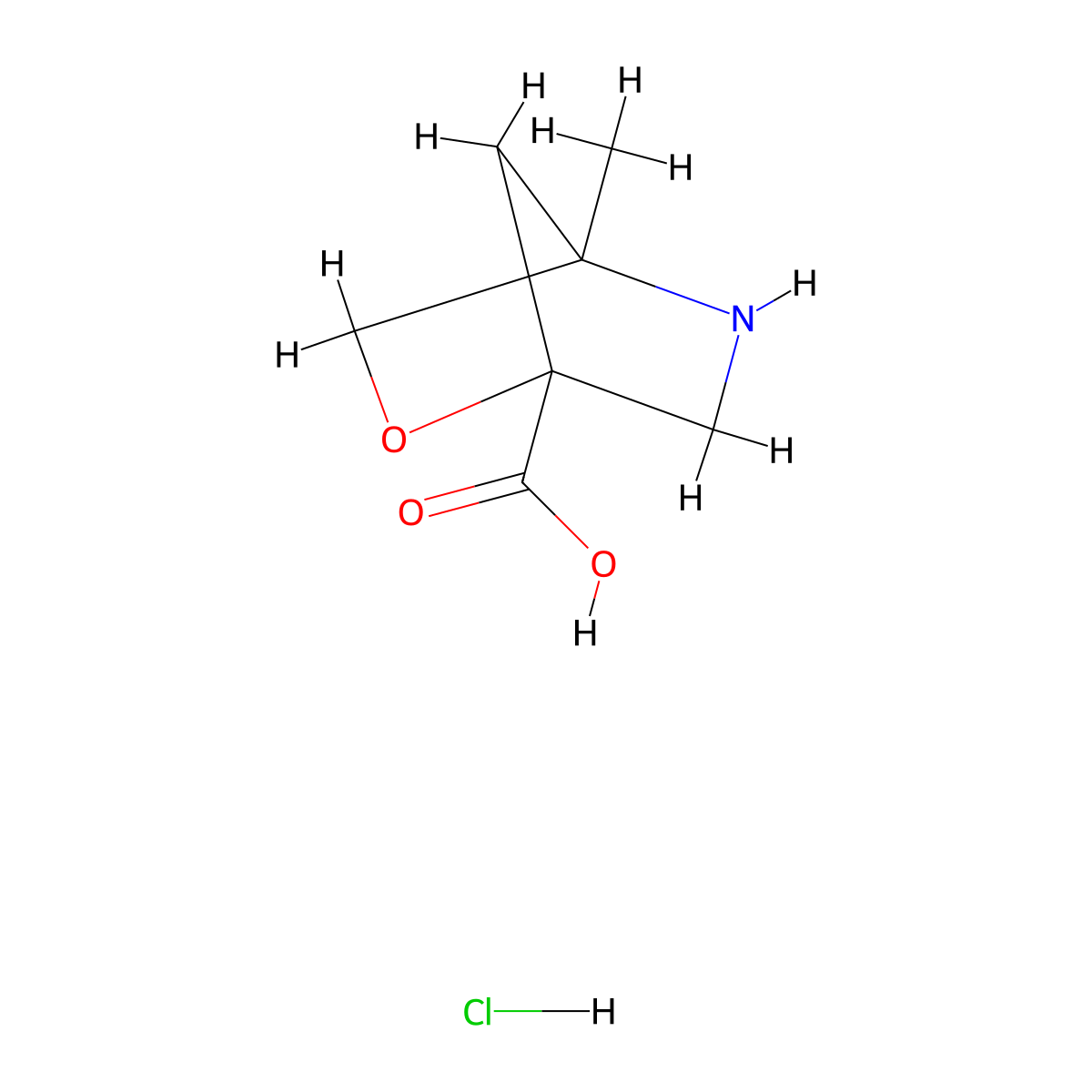4-Methyl-2-oxa-5-azabicyclo[2.2.1]heptane-1-carboxylic acid hydrochloride molecular structure, CAS 2923839-71-6