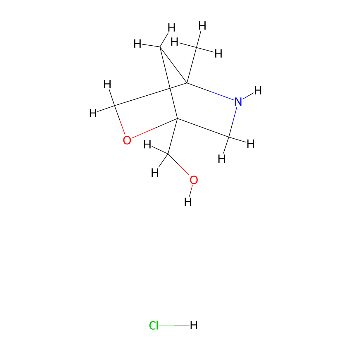{4-Methyl-2-oxa-5-azabicyclo[2.2.1]heptan-1-yl}methanol hydrochloride molecular structure, CAS 2923839-73-8