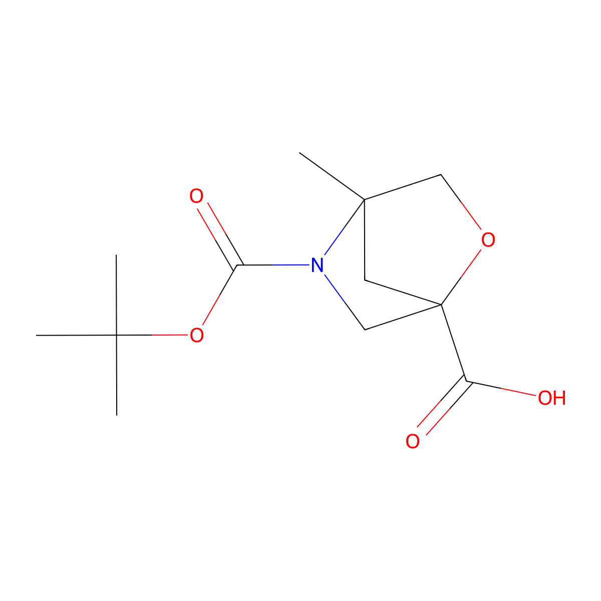 5-[(Tert-butoxy)carbonyl]-4-methyl-2-oxa-5-azabicyclo[2.2.1]heptane-1-carboxylicacid molecular structure, CAS 2923839-74-9