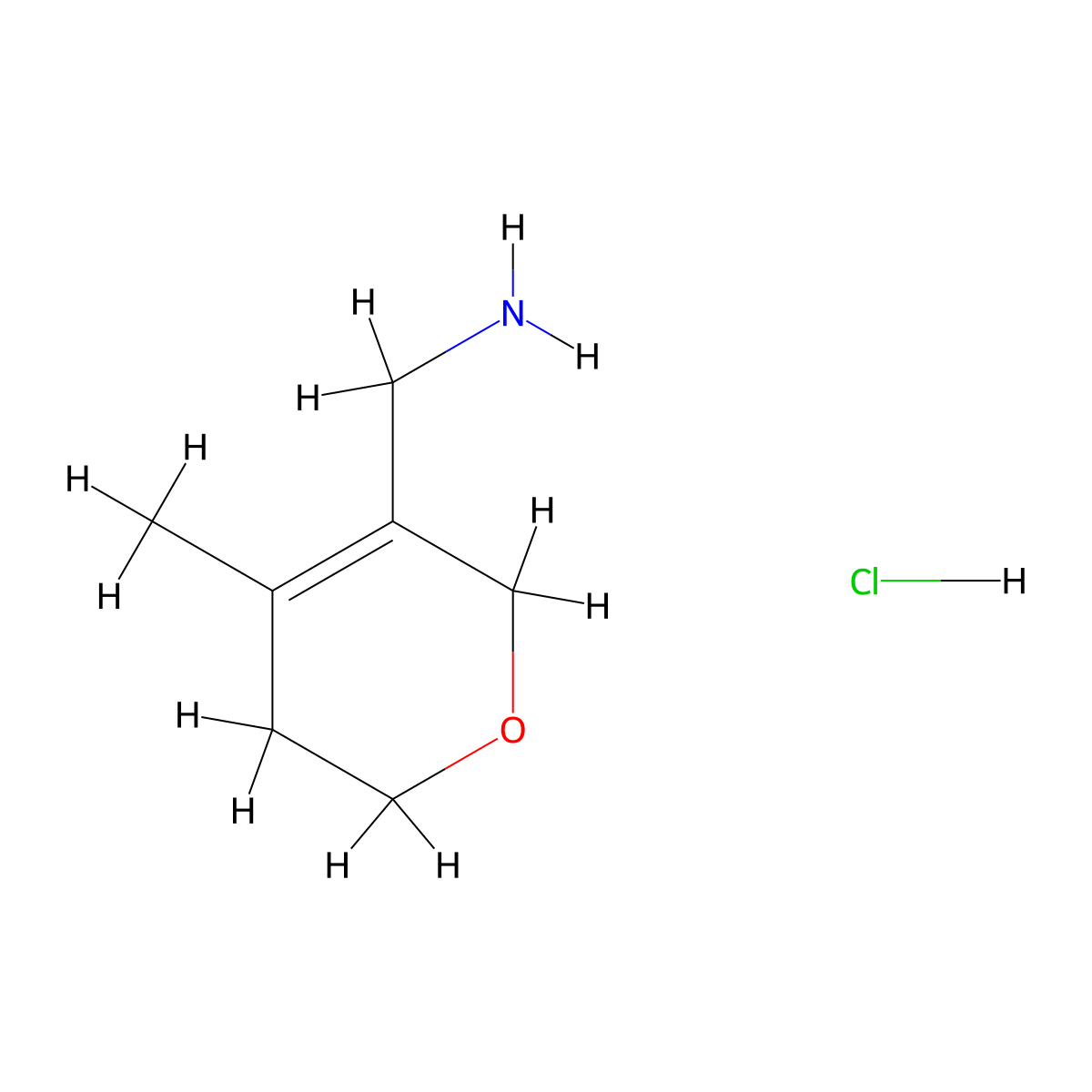1-(4-methyl-5,6-dihydro-2H-pyran-3-yl)methanamine hydrochloride molecular structure, CAS 2923839-88-5