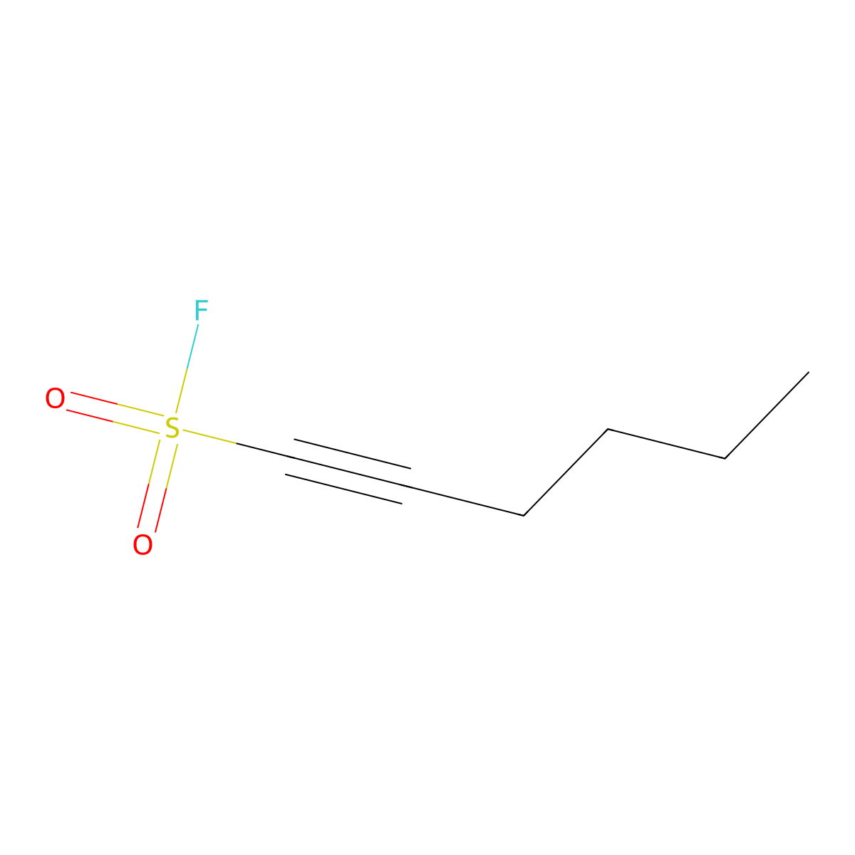 Hex-1-yne-1-sulfonyl fluoride molecular structure, CAS 2923839-89-6