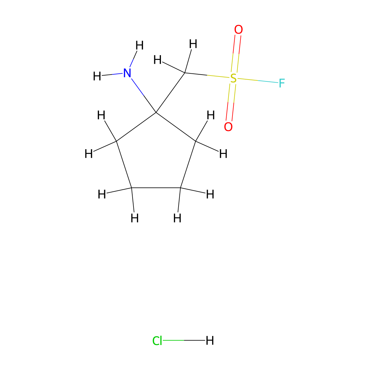 (1-Aminocyclopentyl)methanesulfonyl fluoride hydrochloride molecular structure, CAS 2923839-91-0