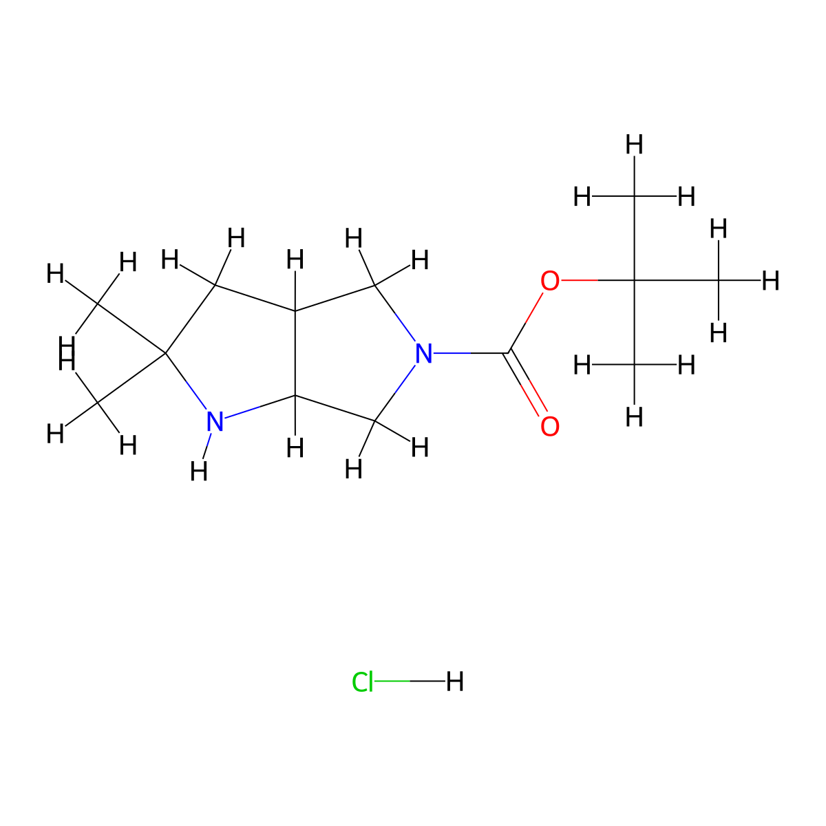 Tert-butyl 2,2-dimethyl-octahydropyrrolo[3,4-b]pyrrole-5-carboxylate hydrochloride molecular structure, CAS 2923840-01-9