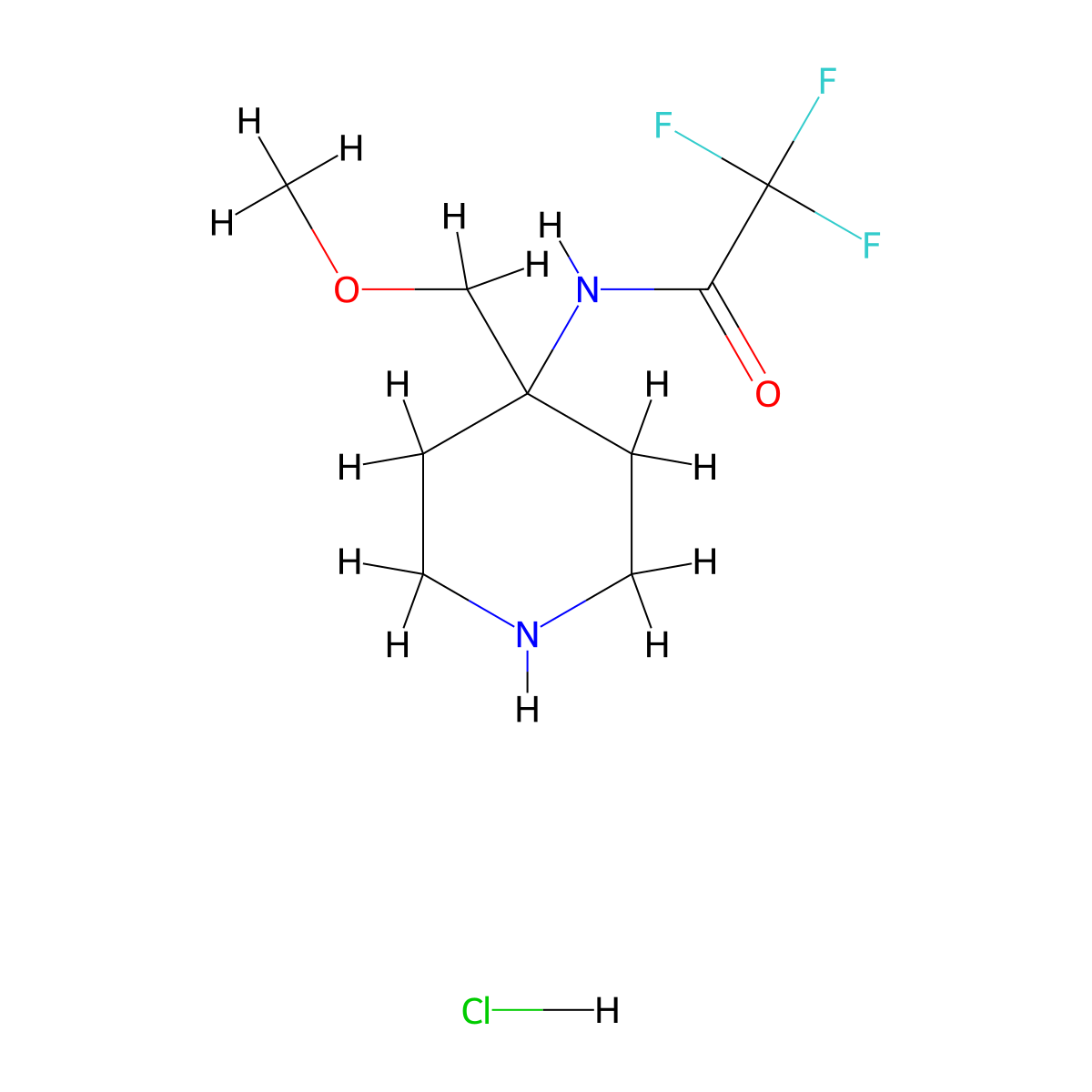 2,2,2-trifluoro-N-[4-(methoxymethyl)piperidin-4-yl]acetamide hydrochloride molecular structure, CAS 2923840-05-3
