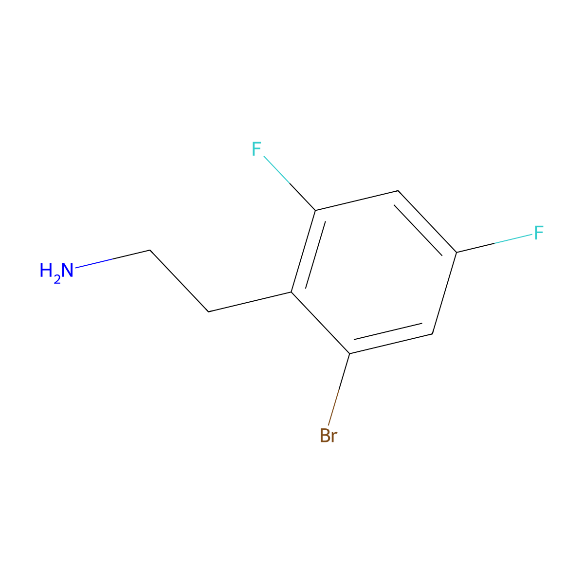 2-(2-Bromo-4,6-difluorophenyl)ethan-1-amine molecular structure, CAS 2923840-06-4