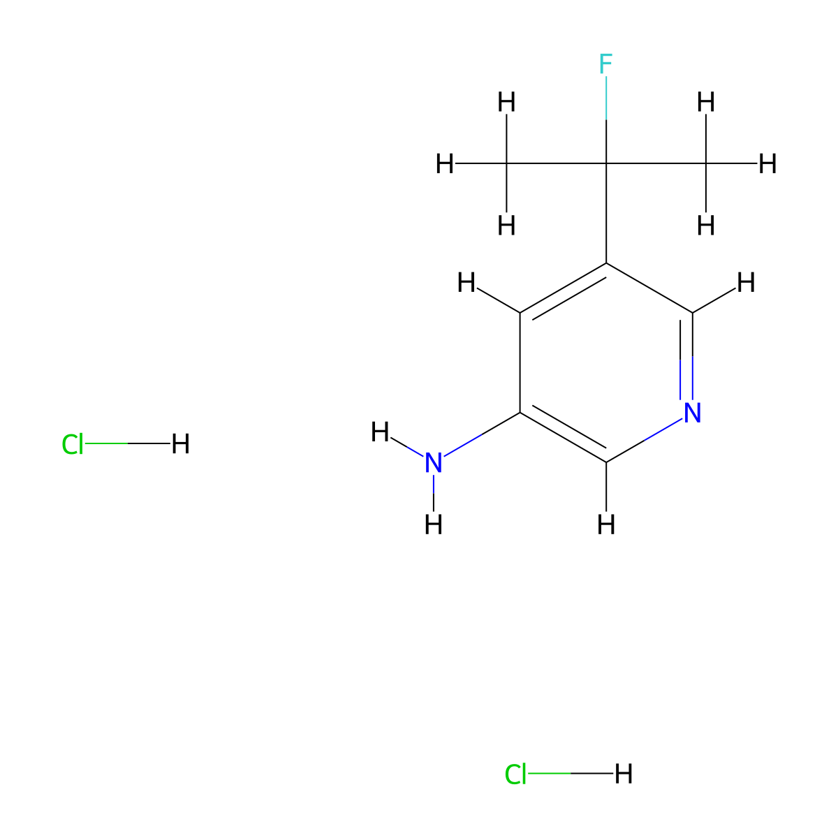 5-(2-Fluoropropan-2-yl)pyridin-3-amine dihydrochloride molecular structure, CAS 2923840-15-5
