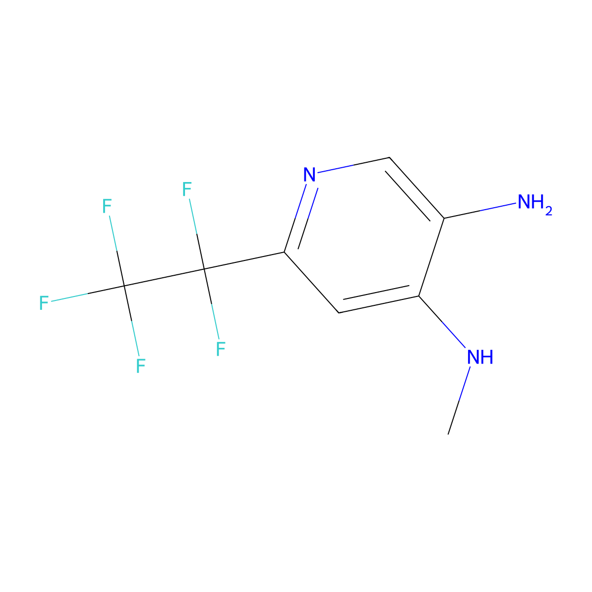 N4-methyl-6-(1,1,2,2,2-pentafluoroethyl)pyridine-3,4-diamine molecular structure, CAS 2923840-17-7