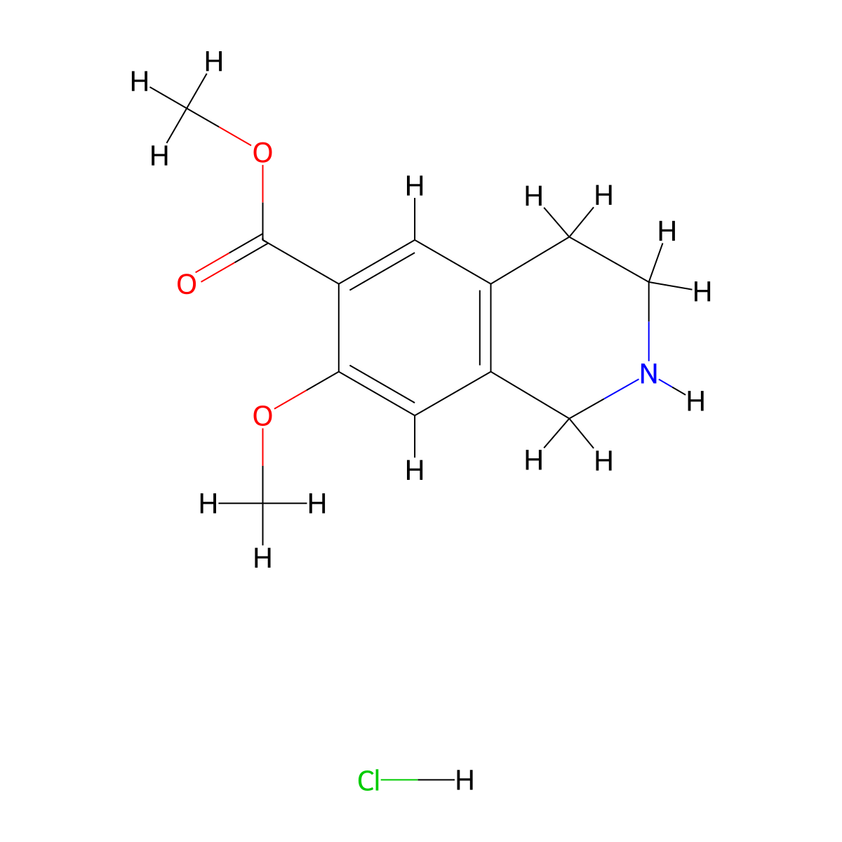 Methyl 7-methoxy-1,2,3,4-tetrahydroisoquinoline-6-carboxylate hydrochloride molecular structure, CAS 2923840-21-3
