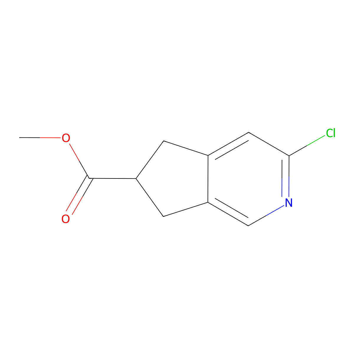 methyl 3-chloro-5H,6H,7H-cyclopenta[c]pyridine-6-carboxylate molecular structure, CAS 2923840-22-4