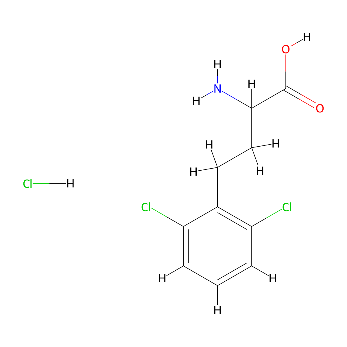 2-Amino-4-(2,6-dichlorophenyl)butanoic acid;hydrochloride molecular structure, CAS 2923840-23-5