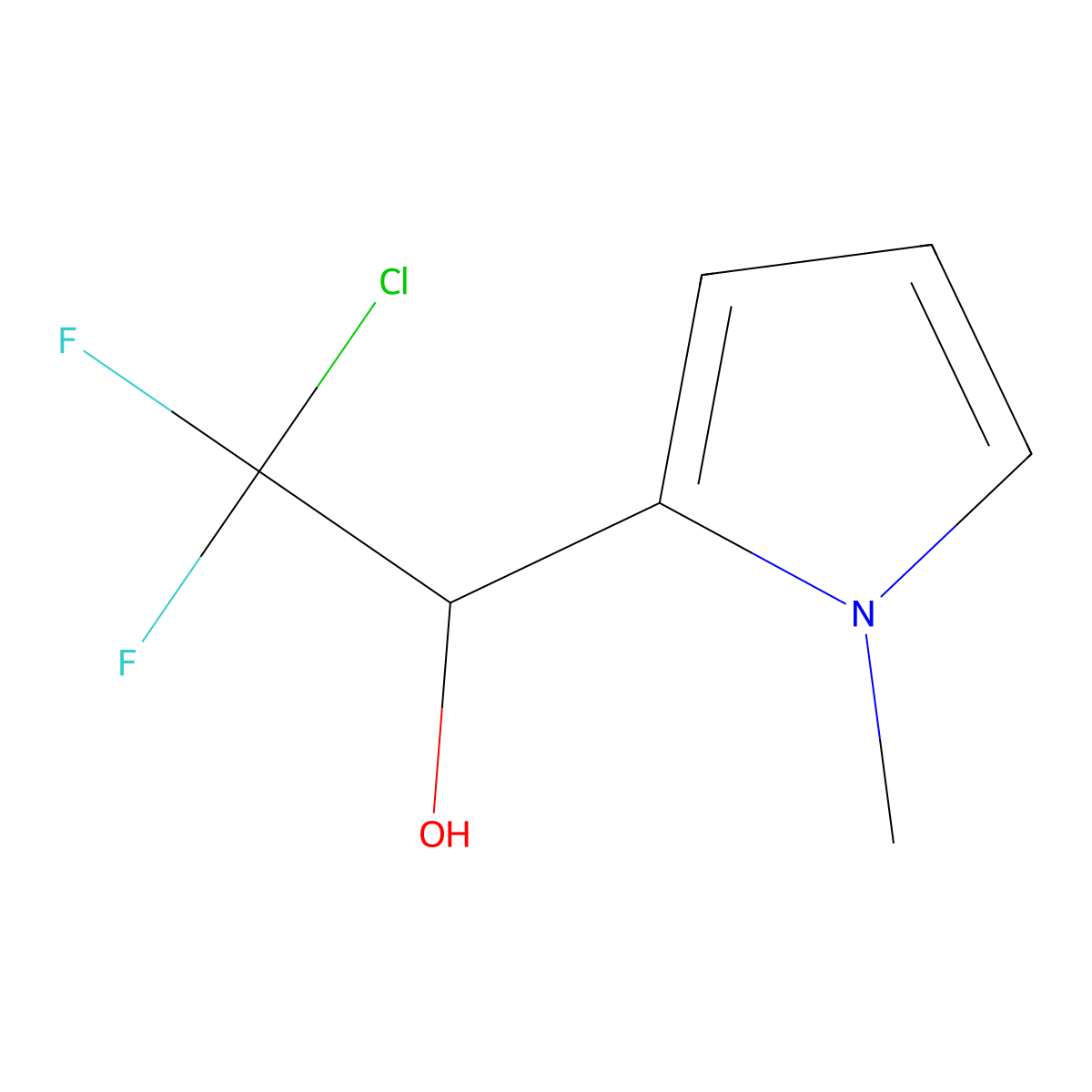 2-chloro-2,2-difluoro-1-(1-methyl-1H-pyrrol-2-yl)ethan-1-ol molecular structure, CAS 2923840-29-1