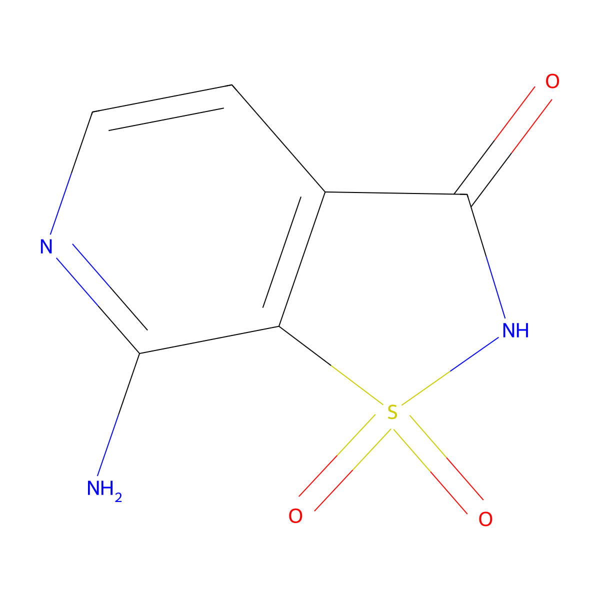 7-amino-2H,3H-1lambda6-[1,2]thiazolo[5,4-c]pyridine-1,1,3-trione molecular structure, CAS 2923840-36-0