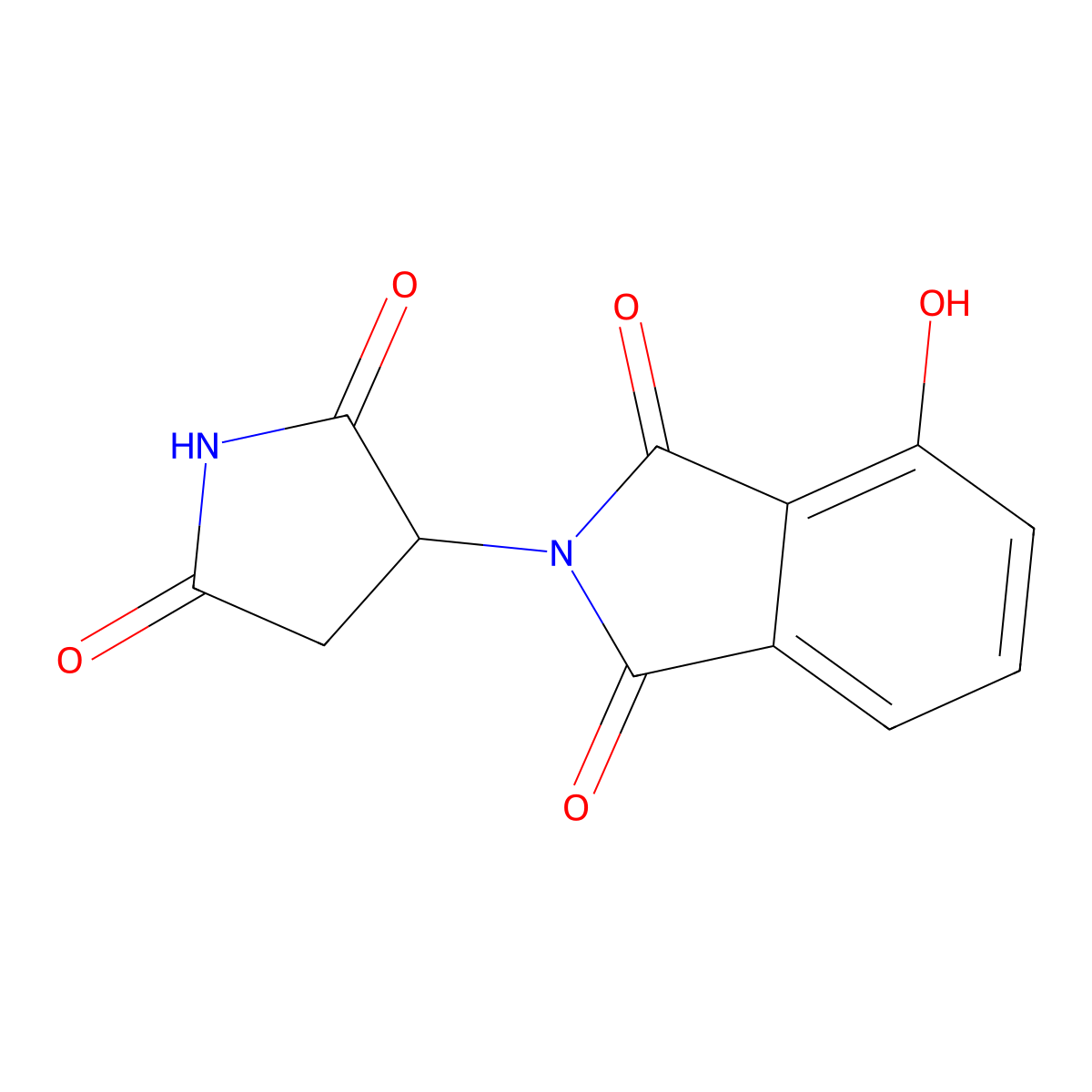 2-(2,5-Dioxopyrrolidin-3-YL)-4-hydroxyisoindoline-1,3-dione molecular structure, CAS 2923840-37-1