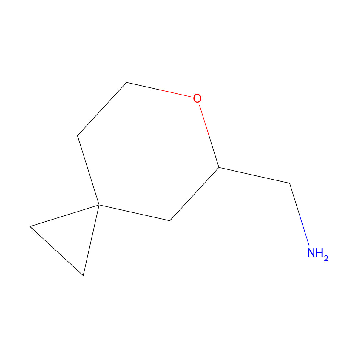 1-{6-Oxaspiro[2.5]octan-5-yl}methanamine molecular structure, CAS 2923840-47-3