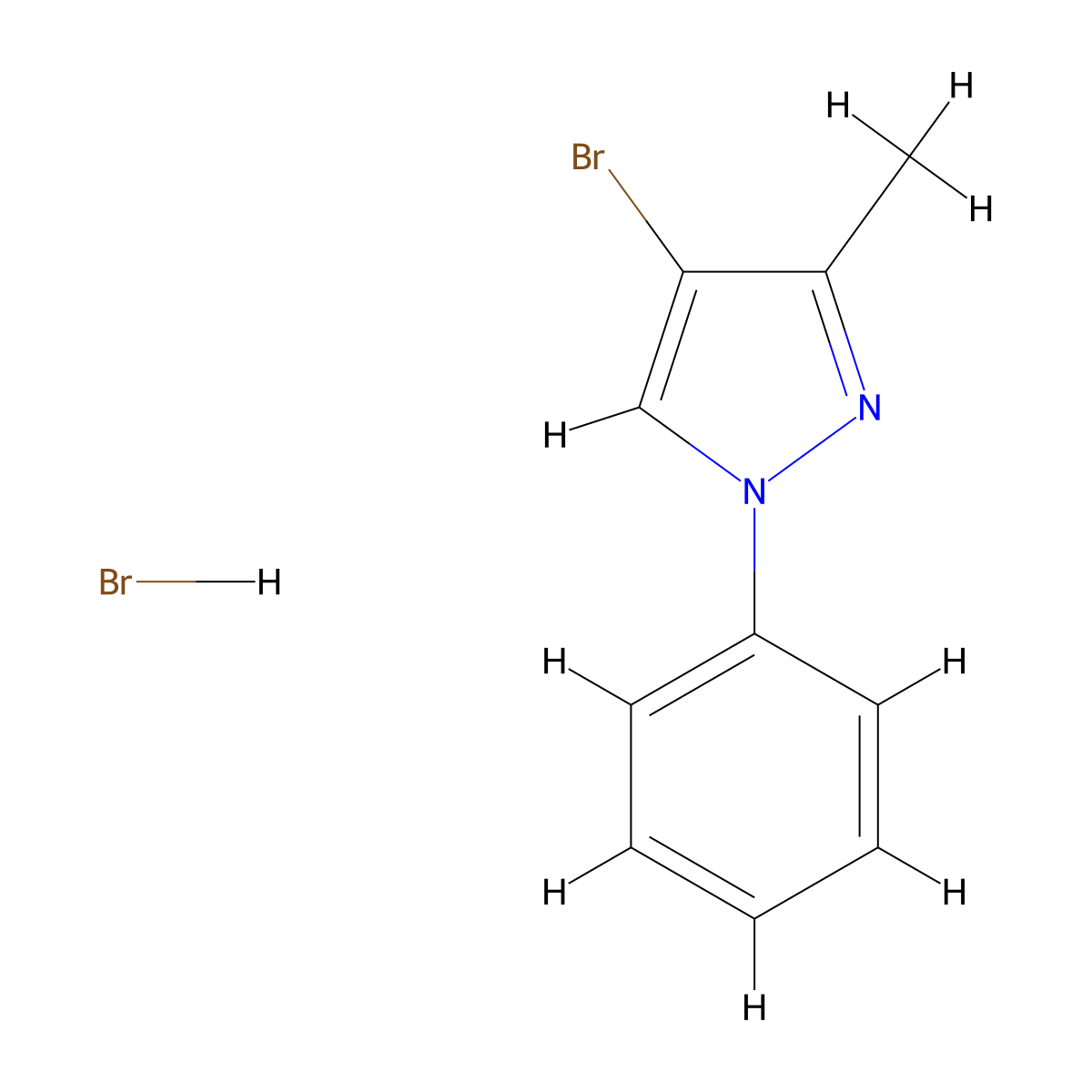 4-bromo-3-methyl-1-phenyl-1H-pyrazolehydrobromide molecular structure, CAS 2923840-55-3