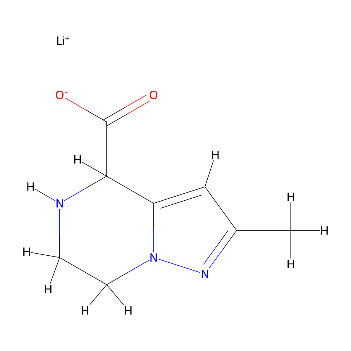 lithium(1+) 2-methyl-4H,5H,6H,7H-pyrazolo[1,5-a]pyrazine-4-carboxylate molecular structure, CAS 2923840-59-7