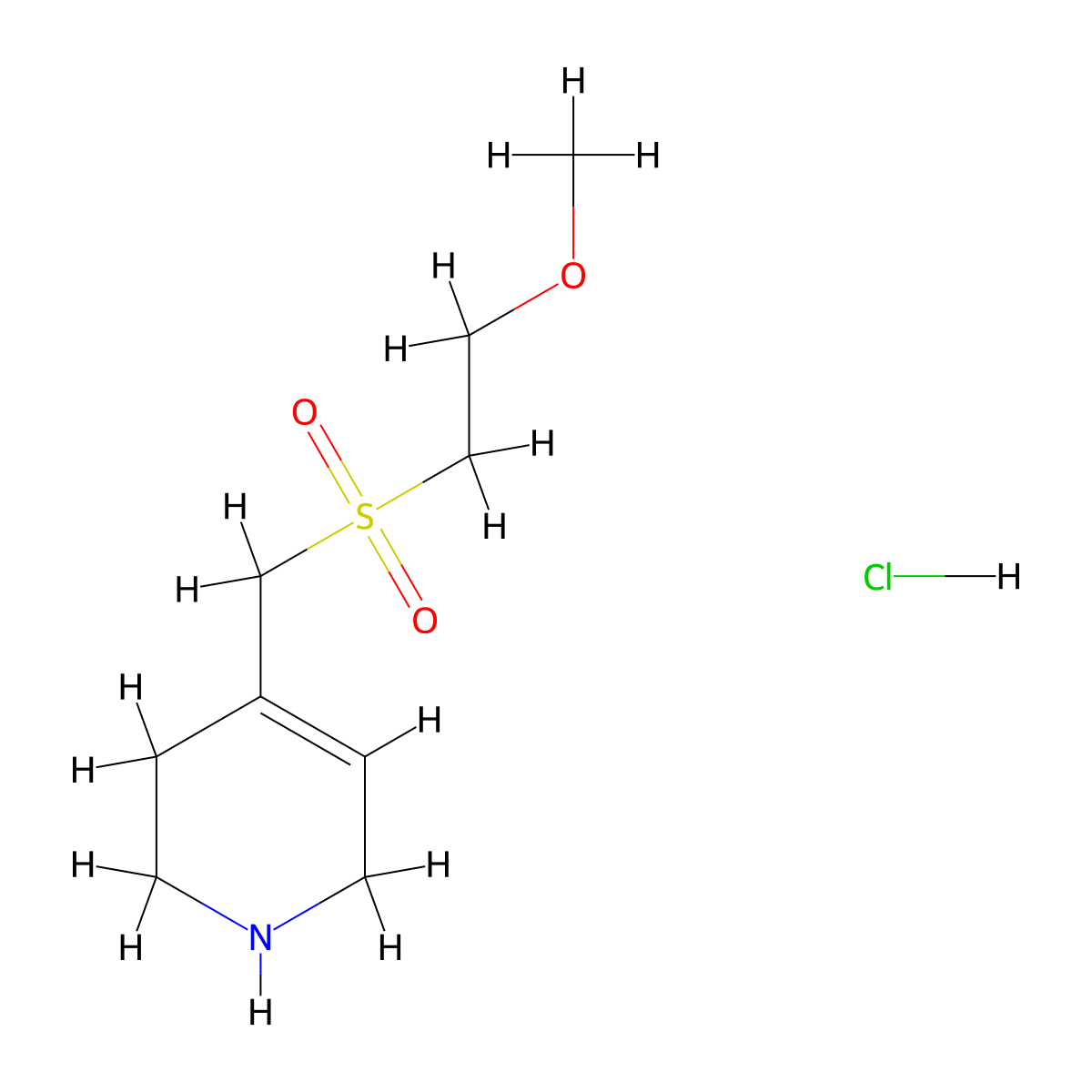 4-[(2-Methoxyethanesulfonyl)methyl]-1,2,3,6-tetrahydropyridine hydrochloride molecular structure, CAS 2923840-62-2