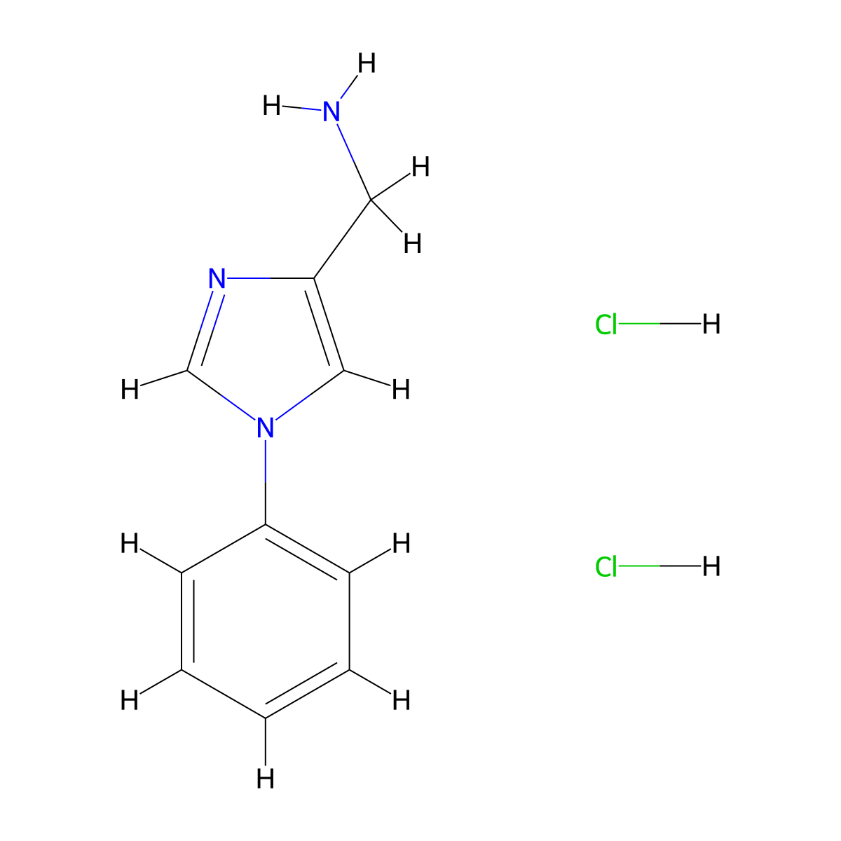 1-(1-phenyl-1H-imidazol-4-yl)methanamine dihydrochloride molecular structure, CAS 2923840-68-8
