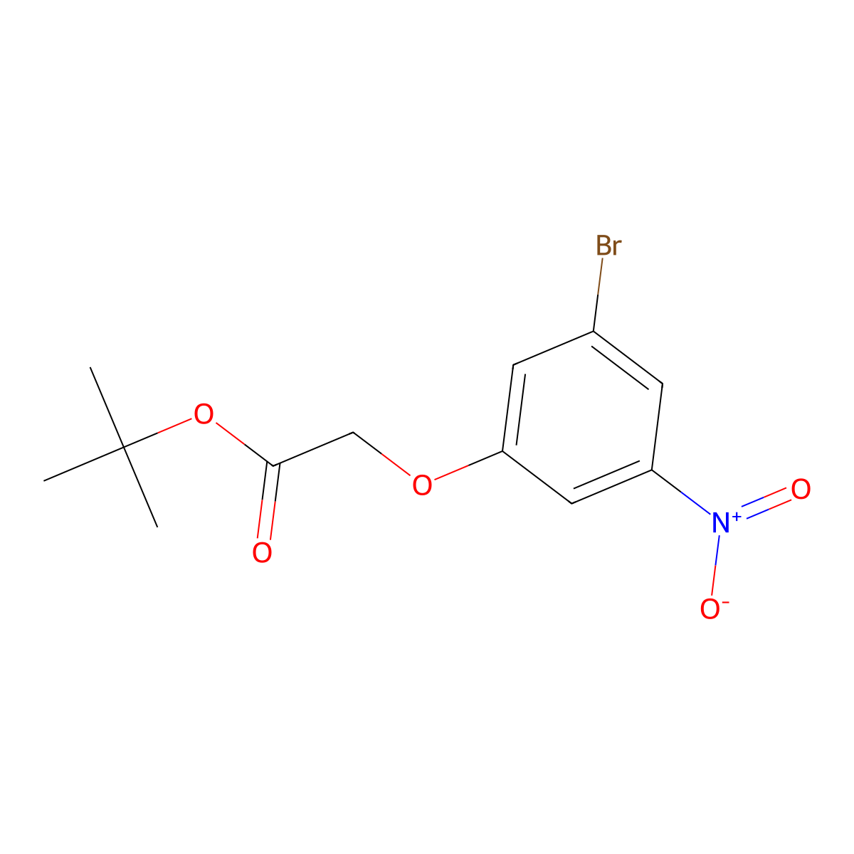Tert-butyl 2-(3-bromo-5-nitrophenoxy)acetate molecular structure, CAS 2923840-69-9