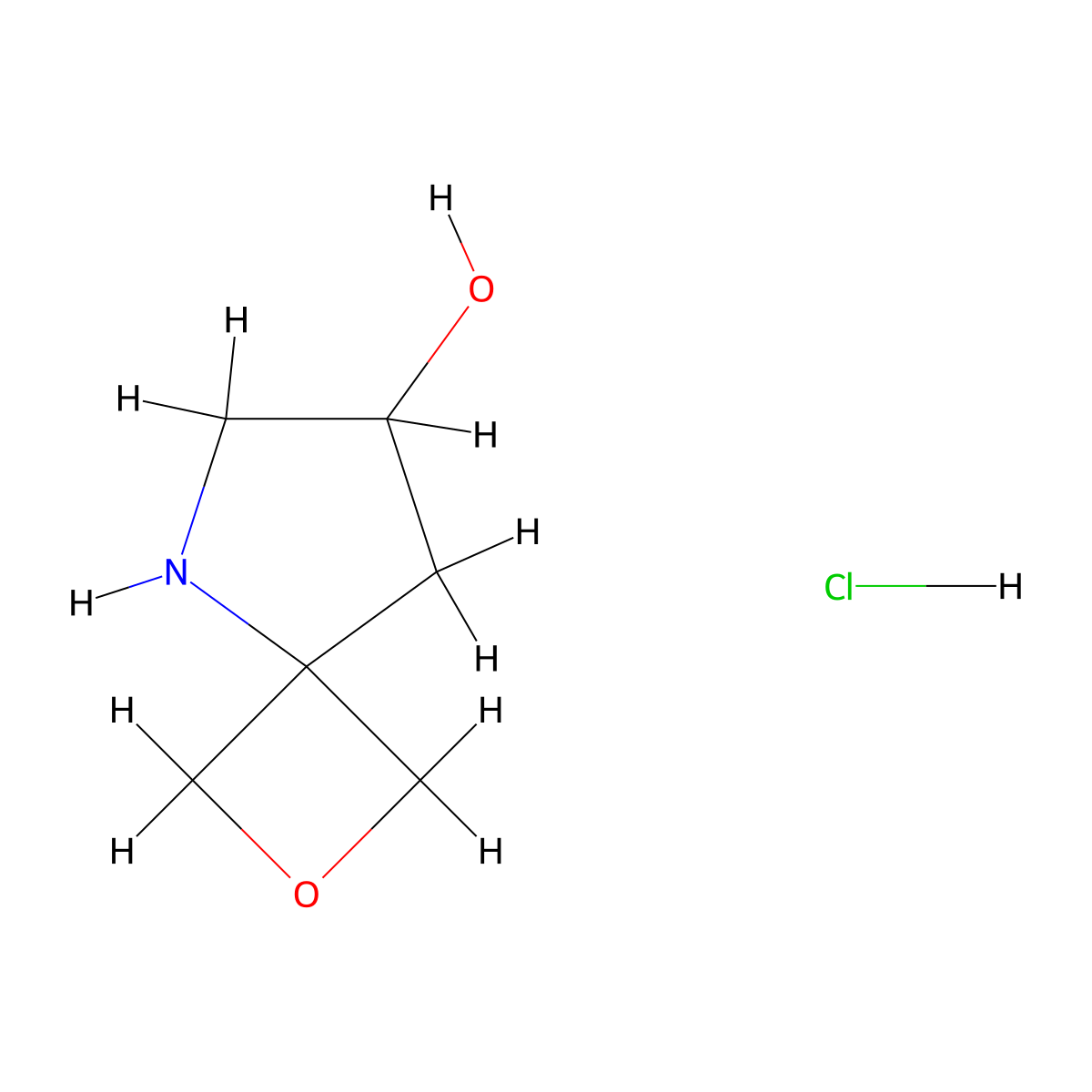 2-Oxa-5-azaspiro[3.4]octan-7-ol hydrochloride molecular structure, CAS 2923840-81-5