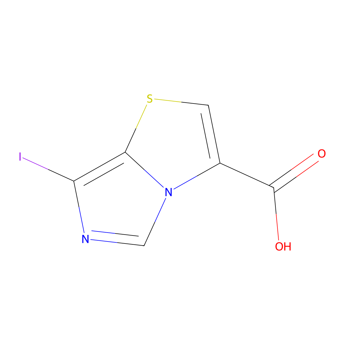 7-Iodoimidazo[4,3-b][1,3]thiazole-3-carboxylic acid molecular structure, CAS 2923840-85-9