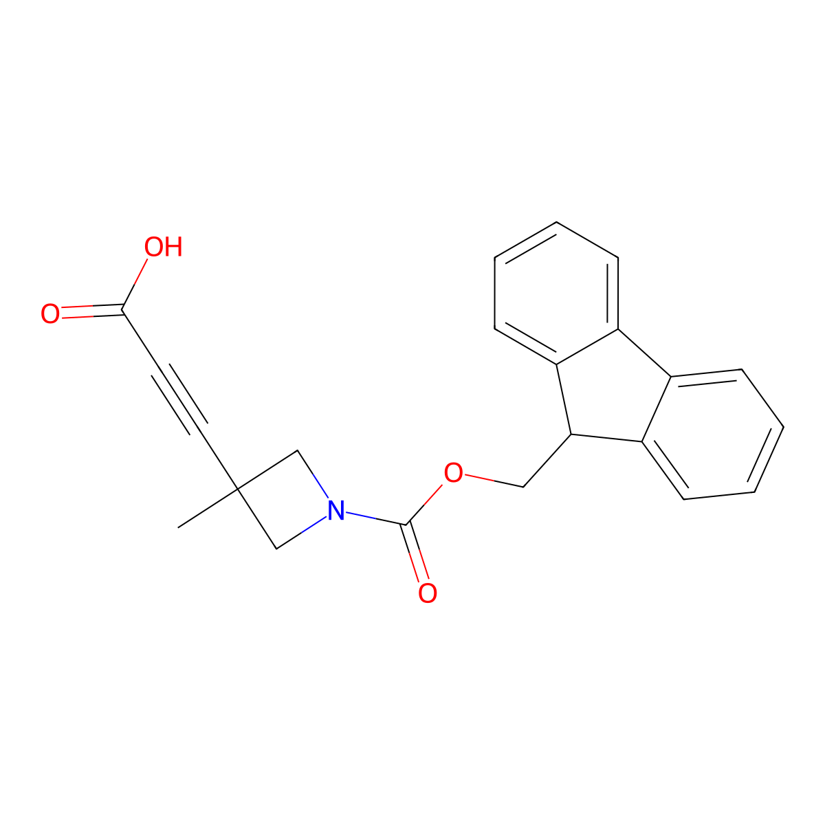 3-(1-{[(9H-fluoren-9-yl)methoxy]carbonyl}-3-methylazetidin-3-yl)prop-2-ynoic acid molecular structure, CAS 2923840-89-3