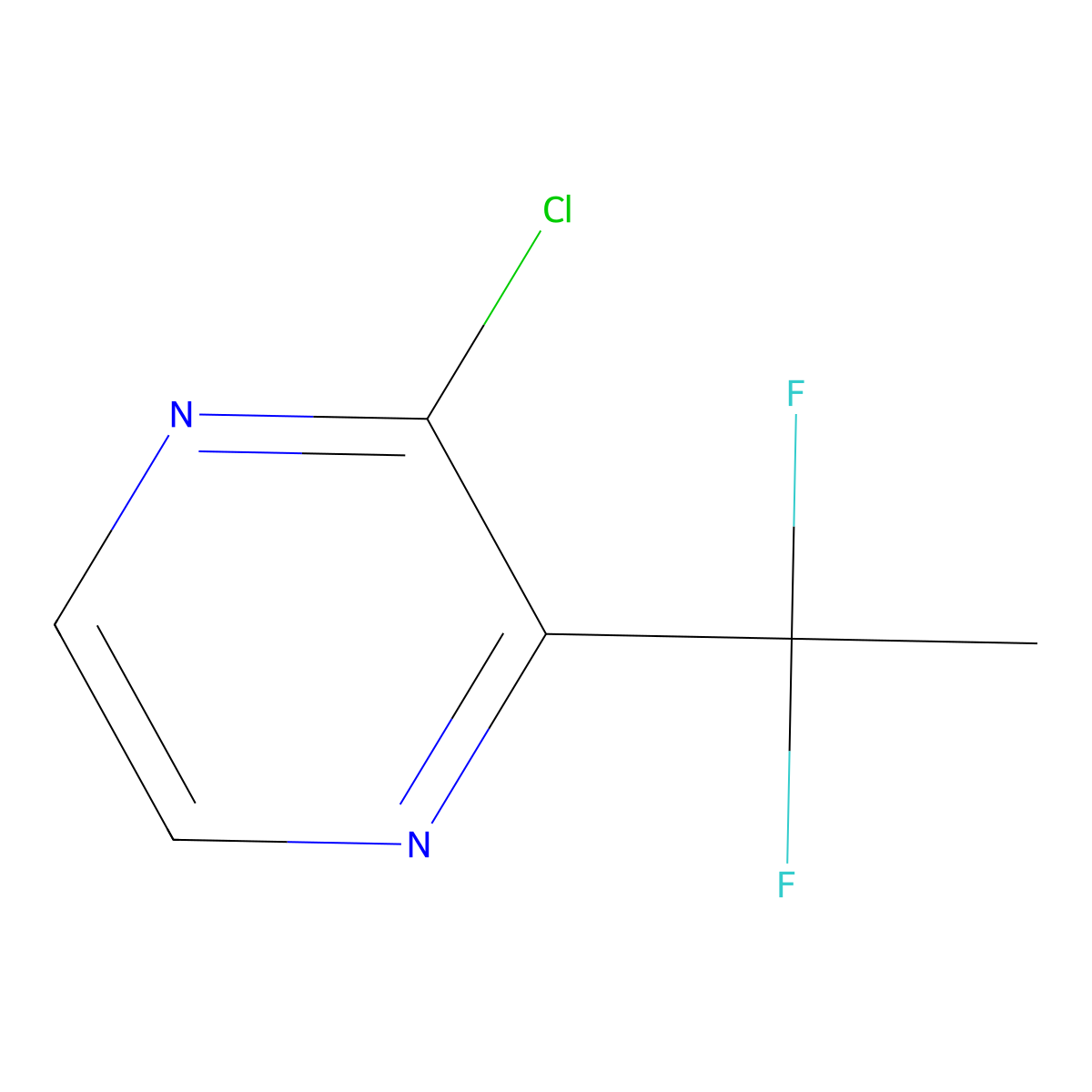 2-Chloro-3-(1,1-difluoroethyl)pyrazine molecular structure, CAS 2923840-95-1