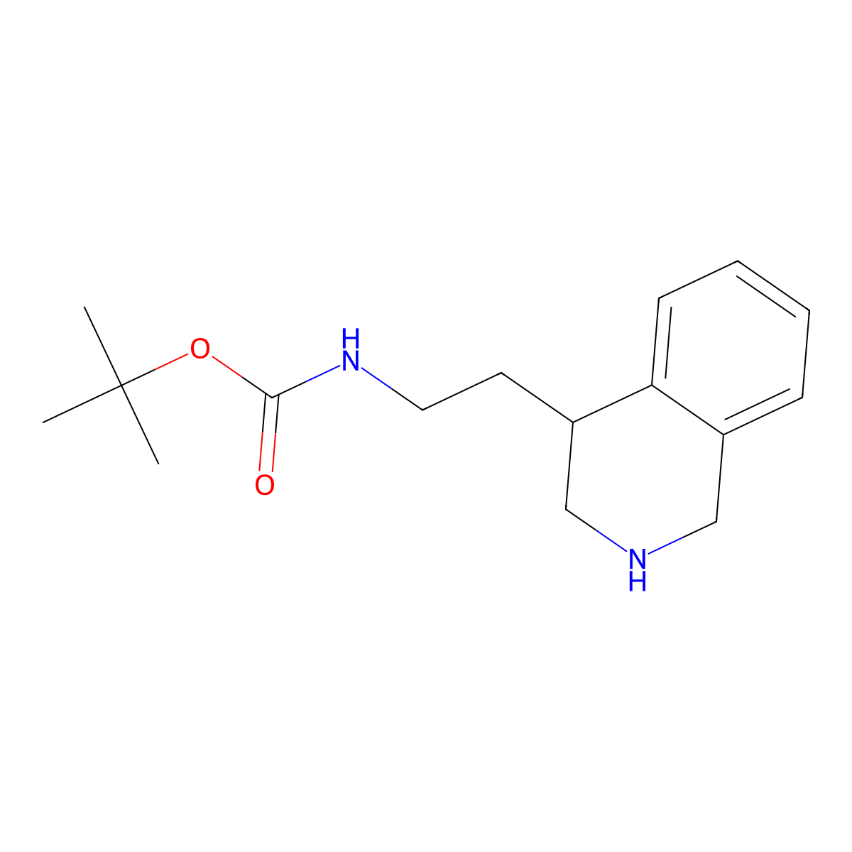 tert-butyl N-[2-(1,2,3,4-tetrahydroisoquinolin-4-yl)ethyl]carbamate molecular structure, CAS 2923840-96-2
