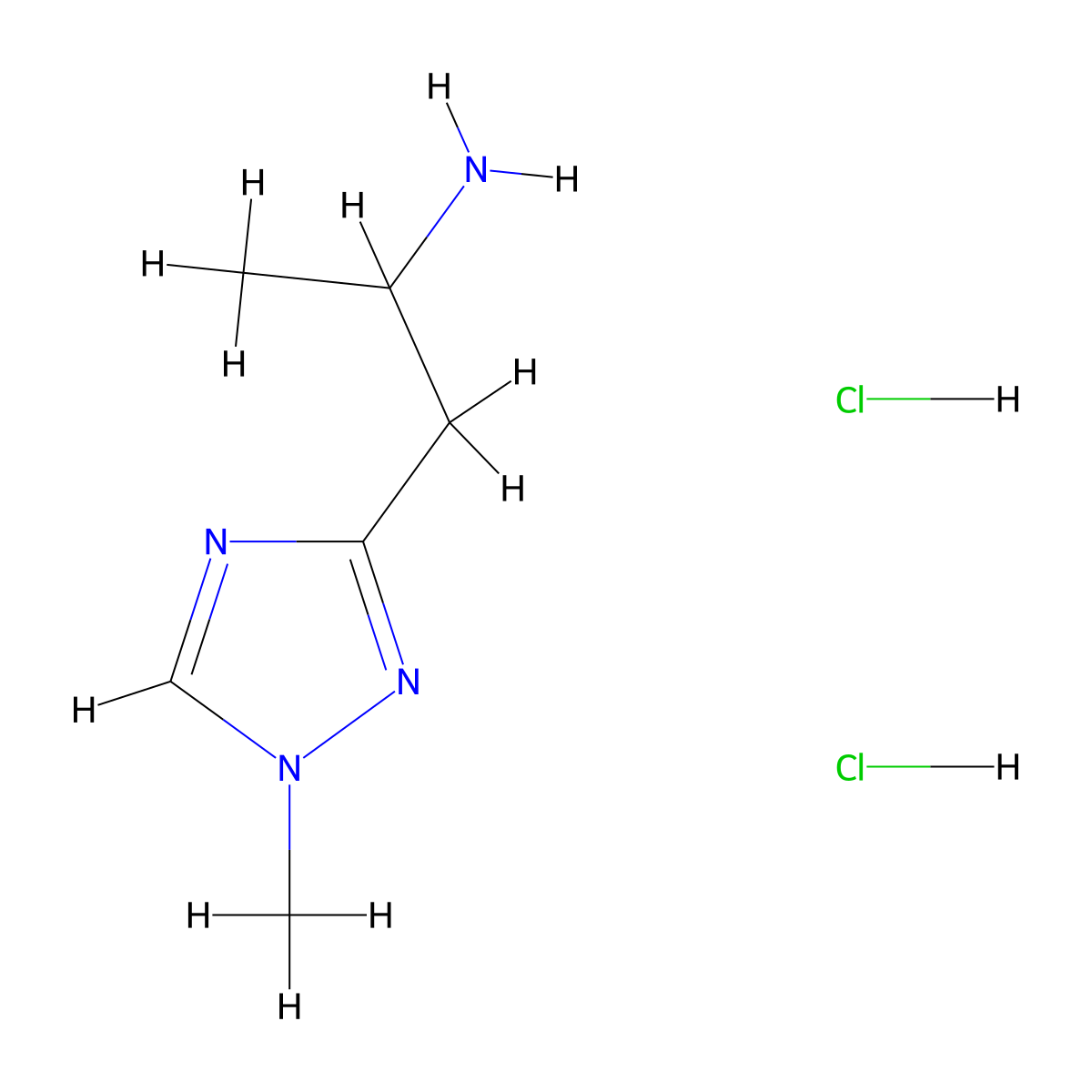 1-(1-methyl-1H-1,2,4-triazol-3-yl)propan-2-aminedihydrochloride molecular structure, CAS 2923840-98-4