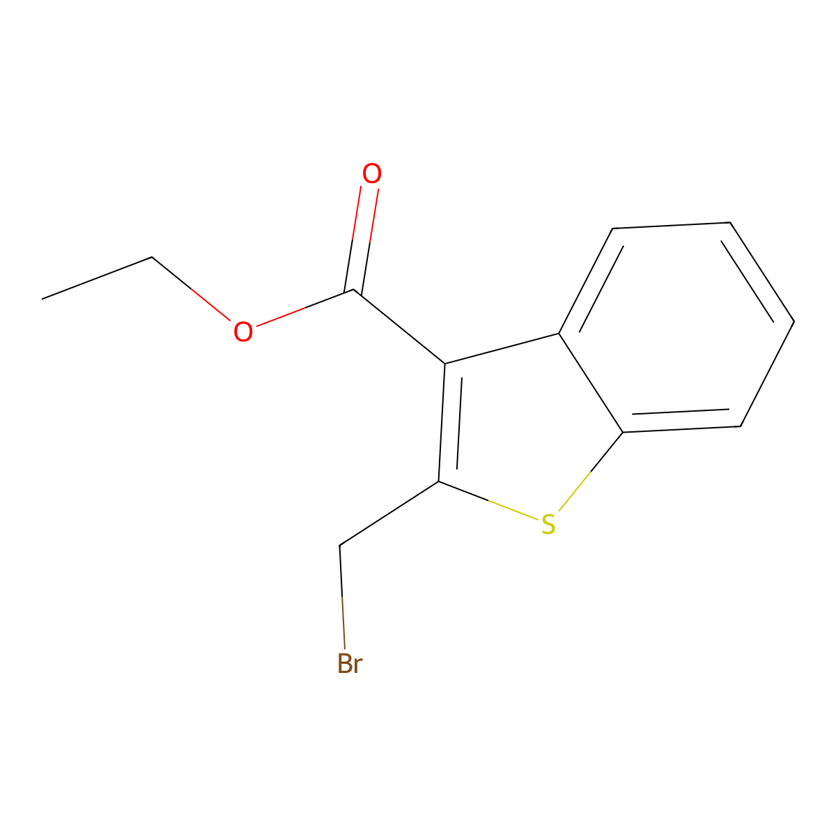 Ethyl 2-(bromomethyl)-1-benzothiophene-3-carboxylate molecular structure, CAS 2923841-02-3