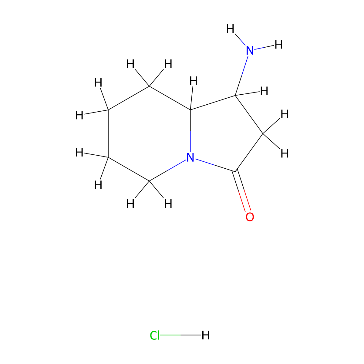 1-Amino-octahydroindolizin-3-one hydrochloride molecular structure, CAS 2923841-07-8