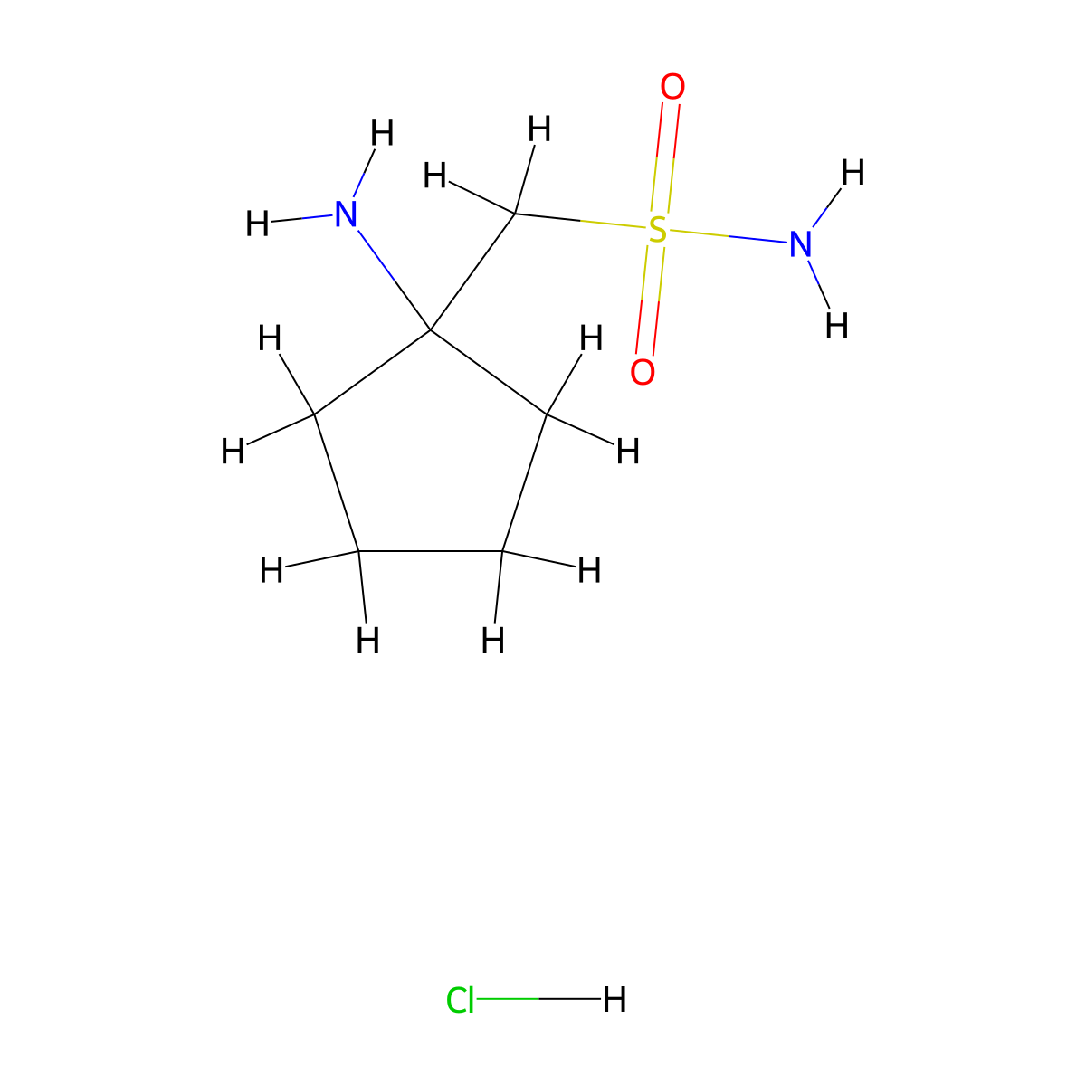 (1-Aminocyclopentyl)methanesulfonamide hydrochloride molecular structure, CAS 2923841-24-9