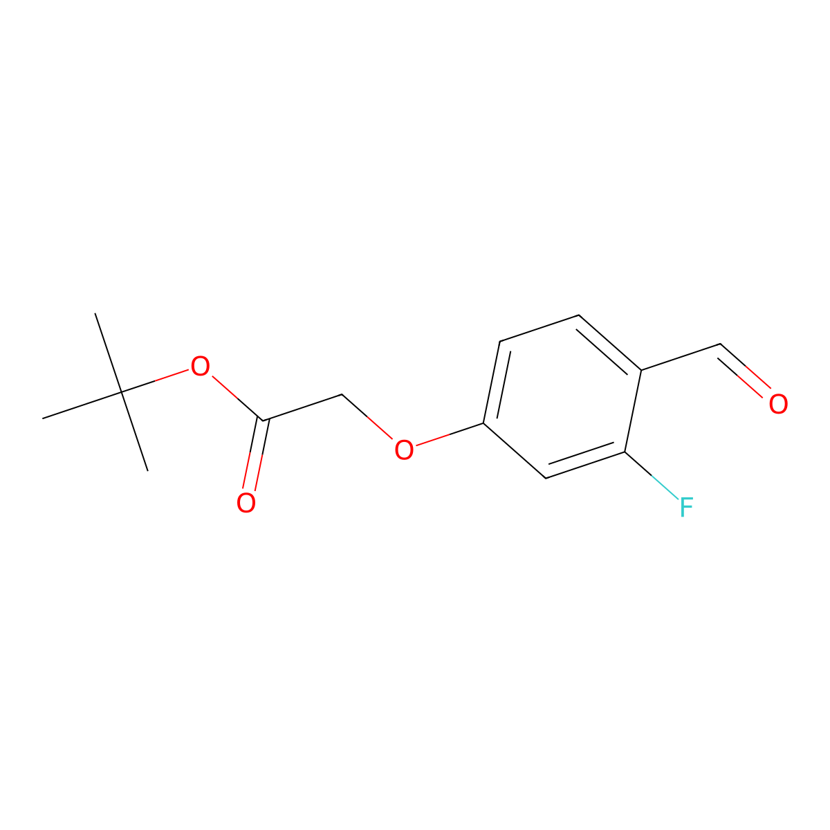 Tert-butyl 2-(3-fluoro-4-formylphenoxy)acetate molecular structure, CAS 2923841-48-7