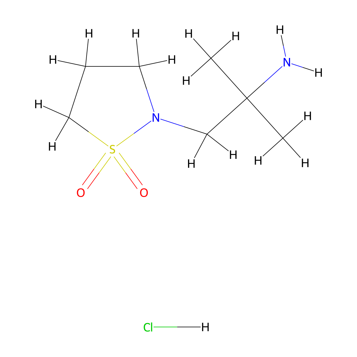 2-(2-Amino-2-methylpropyl)-1lambda6,2-thiazolidine-1,1-dione hydrochloride molecular structure, CAS 2923841-57-8