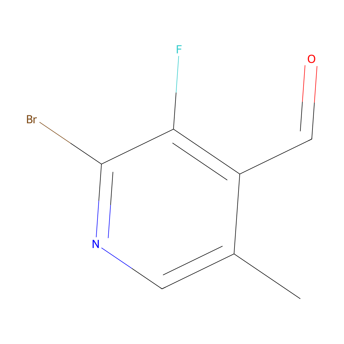 2-Bromo-3-fluoro-5-methylisonicotinaldehyde molecular structure, CAS 2923841-62-5